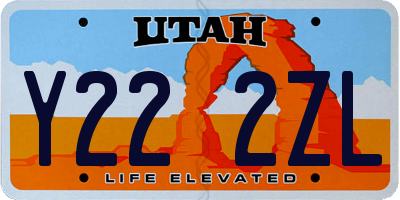 UT license plate Y222ZL
