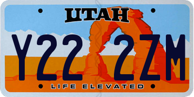 UT license plate Y222ZM
