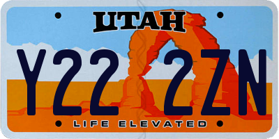 UT license plate Y222ZN