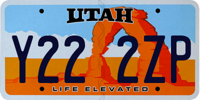 UT license plate Y222ZP