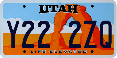 UT license plate Y222ZQ