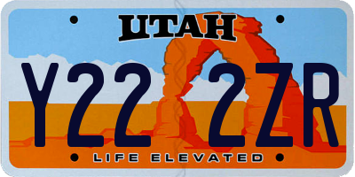 UT license plate Y222ZR