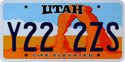 UT license plate Y222ZS