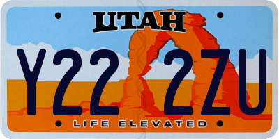 UT license plate Y222ZU