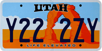 UT license plate Y222ZY