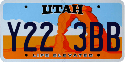 UT license plate Y223BB
