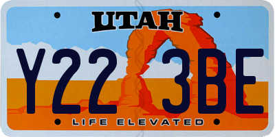 UT license plate Y223BE