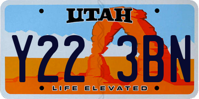 UT license plate Y223BN