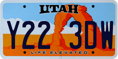 UT license plate Y223DW