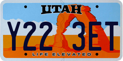UT license plate Y223ET