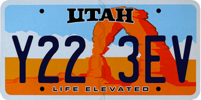 UT license plate Y223EV