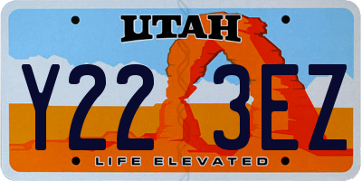 UT license plate Y223EZ