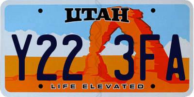UT license plate Y223FA