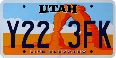 UT license plate Y223FK