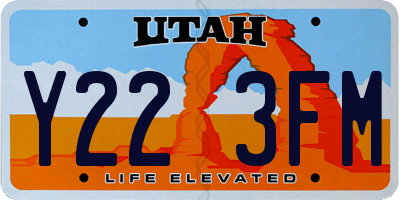 UT license plate Y223FM