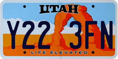 UT license plate Y223FN