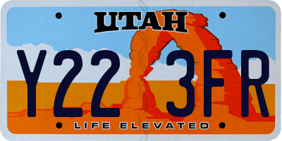 UT license plate Y223FR