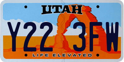 UT license plate Y223FW