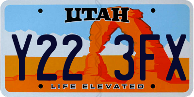 UT license plate Y223FX