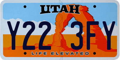 UT license plate Y223FY