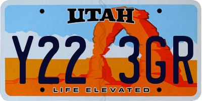 UT license plate Y223GR