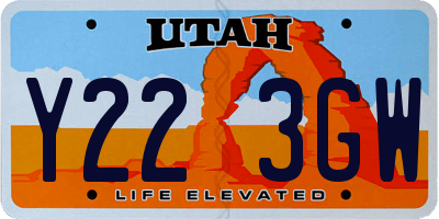 UT license plate Y223GW