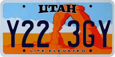 UT license plate Y223GY