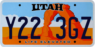 UT license plate Y223GZ