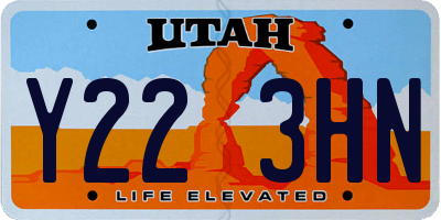 UT license plate Y223HN