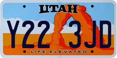 UT license plate Y223JD