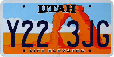 UT license plate Y223JG