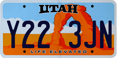 UT license plate Y223JN