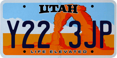 UT license plate Y223JP
