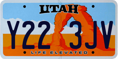 UT license plate Y223JV