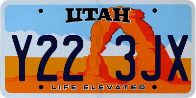 UT license plate Y223JX
