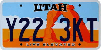 UT license plate Y223KT