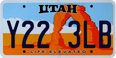 UT license plate Y223LB