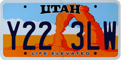 UT license plate Y223LW