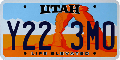 UT license plate Y223MO