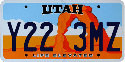 UT license plate Y223MZ