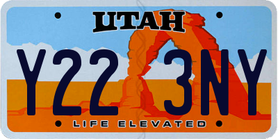 UT license plate Y223NY