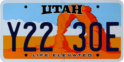 UT license plate Y223OE
