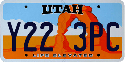 UT license plate Y223PC
