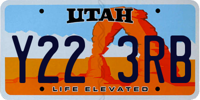 UT license plate Y223RB