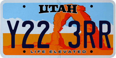 UT license plate Y223RR