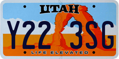 UT license plate Y223SG
