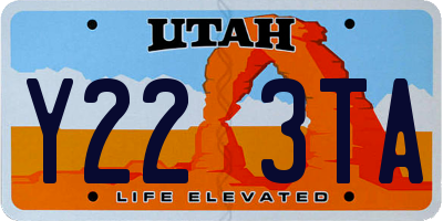UT license plate Y223TA