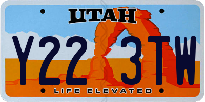 UT license plate Y223TW