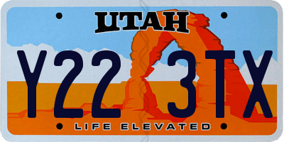 UT license plate Y223TX
