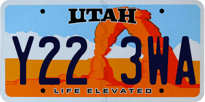 UT license plate Y223WA